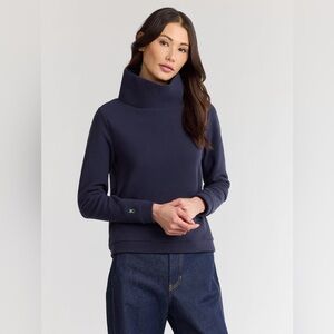Dudley Stephens Navy Blue Turtleneck Top